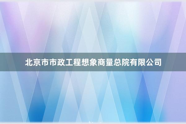 北京市市政工程想象商量总院有限公司